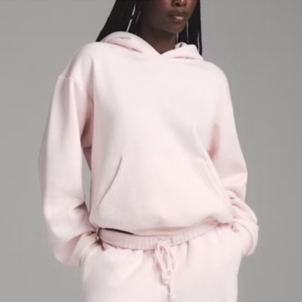 Skims Cotton Fleece Classic Hoodie - Barely Pink Size Medium